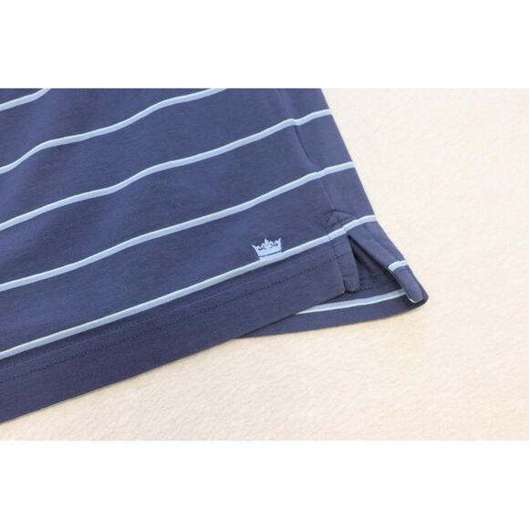 Peter Millar Top Gun Short Sleeve Striped Stretch Golf Polo Shirt Mens Sz Medium - Picture 1 of 10